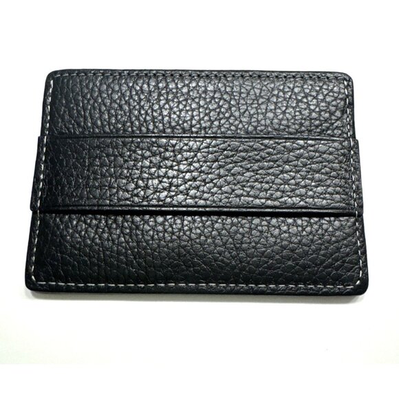 BOCONI RFID Black Pebble Leather Card Wallet NWT - Picture 3 of 4